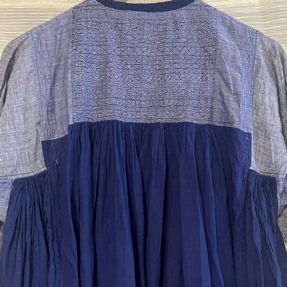 Injiri Handwoven Indigo Dress — Size 36— Handloom Cotton - Picture 10 of 13